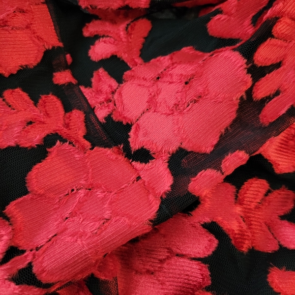 NWT! JM JOHN MEYER RED/BLACK LACE OVERLAY DRESS - Picture 10 of 16